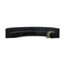 Meridian Arc Black Velvet 8 pc Modular Sectional IMAGE 1