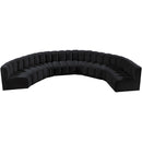 Meridian Arc Black Velvet 8 pc Modular Sectional IMAGE 4