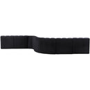 Meridian Arc Black Velvet 8 pc Modular Sectional IMAGE 3