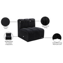 Meridian Arc Black Velvet Straight Chair IMAGE 8