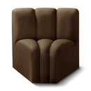  Manufacturer Color_Brown -- Arc Brown Velvet Upholstered Modular Curved Corner Chair IMAGE 1