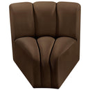  Manufacturer Color_Brown -- Arc Brown Velvet Upholstered Modular Curved Corner Chair IMAGE 5