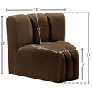  Manufacturer Color_Brown -- Arc Brown Velvet Upholstered Modular Curved Corner Chair IMAGE 8
