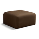 Meridian Arc Brown Velvet Ottoman IMAGE 1
