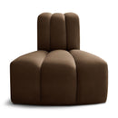 Manufacturer Color_Brown -- Arc Brown Velvet Upholstered Modular Reverse Corner Chair IMAGE 1