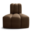Meridian Arc Brown Velvet Reverse Corner IMAGE 1