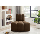  Manufacturer Color_Brown -- Arc Brown Velvet Upholstered Modular Reverse Corner Chair IMAGE 2