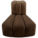  Manufacturer Color_Brown -- Arc Brown Velvet Upholstered Modular Reverse Corner Chair IMAGE 4