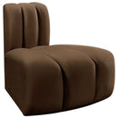  Manufacturer Color_Brown -- Arc Brown Velvet Upholstered Modular Reverse Corner Chair IMAGE 5