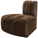 Meridian Arc Brown Velvet Reverse Corner IMAGE 6