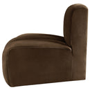  Manufacturer Color_Brown -- Arc Brown Velvet Upholstered Modular Reverse Corner Chair IMAGE 7