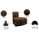  Manufacturer Color_Brown -- Arc Brown Velvet Upholstered Modular Reverse Corner Chair IMAGE 9