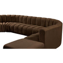  Manufacturer Color_Brown -- Arc 161" Brown Velvet Upholstered 10 pc Modular Sectional IMAGE 10