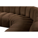  Manufacturer Color_Brown -- Arc 161" Brown Velvet Upholstered 10 pc Modular Sectional IMAGE 11