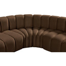  Manufacturer Color_Brown -- Arc 161" Brown Velvet Upholstered 10 pc Modular Sectional IMAGE 12