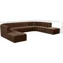  Manufacturer Color_Brown -- Arc 161" Brown Velvet Upholstered 10 pc Modular Sectional IMAGE 16