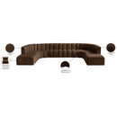  Manufacturer Color_Brown -- Arc 161" Brown Velvet Upholstered 10 pc Modular Sectional IMAGE 17