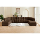 Manufacturer Color_Brown -- Arc 161" Brown Velvet Upholstered 10 pc Modular Sectional IMAGE 2