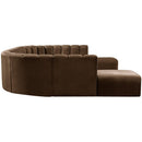  Manufacturer Color_Brown -- Arc 161" Brown Velvet Upholstered 10 pc Modular Sectional IMAGE 6