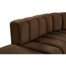  Manufacturer Color_Brown -- Arc 161" Brown Velvet Upholstered 10 pc Modular Sectional IMAGE 9