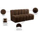  Manufacturer Color_Brown -- Arc 60" Brown Velvet Upholstered 2 pc Modular Sectional IMAGE 10