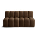  Manufacturer Color_Brown -- Arc 60" Brown Velvet Upholstered 2 pc Modular Sectional IMAGE 1