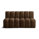 Meridian Arc Brown Velvet 2 pc Modular Sectional IMAGE 1
