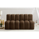  Manufacturer Color_Brown -- Arc 60" Brown Velvet Upholstered 2 pc Modular Sectional IMAGE 2