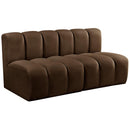  Manufacturer Color_Brown -- Arc 60" Brown Velvet Upholstered 2 pc Modular Sectional IMAGE 5