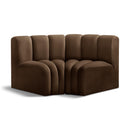  Manufacturer Color_Brown -- Arc 60" Brown Velvet Upholstered 2 pc Modular Sectional IMAGE 1