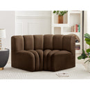  Manufacturer Color_Brown -- Arc 60" Brown Velvet Upholstered 2 pc Modular Sectional IMAGE 2