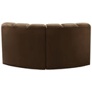  Manufacturer Color_Brown -- Arc 60" Brown Velvet Upholstered 2 pc Modular Sectional IMAGE 3