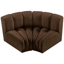  Manufacturer Color_Brown -- Arc 60" Brown Velvet Upholstered 2 pc Modular Sectional IMAGE 4