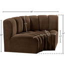  Manufacturer Color_Brown -- Arc 60" Brown Velvet Upholstered 2 pc Modular Sectional IMAGE 7