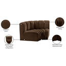  Manufacturer Color_Brown -- Arc 60" Brown Velvet Upholstered 2 pc Modular Sectional IMAGE 8