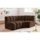  Manufacturer Color_Brown -- Arc 84" Brown Velvet Upholstered 3 pc Modular Sectional IMAGE 2