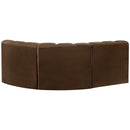  Manufacturer Color_Brown -- Arc 84" Brown Velvet Upholstered 3 pc Modular Sectional IMAGE 3