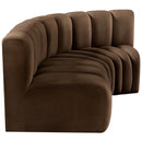  Manufacturer Color_Brown -- Arc 84" Brown Velvet Upholstered 3 pc Modular Sectional IMAGE 7