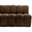  Manufacturer Color_Brown -- Arc 84" Brown Velvet Upholstered 3 pc Modular Sectional IMAGE 8