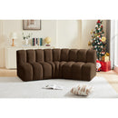  Manufacturer Color_Brown -- Arc 86" Brown Velvet Upholstered 3 pc Modular Sectional IMAGE 2