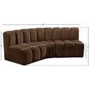  Manufacturer Color_Brown -- Arc 86" Brown Velvet Upholstered 3 pc Modular Sectional IMAGE 9