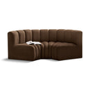  Manufacturer Color_Brown -- Arc 80" Brown Velvet Upholstered 3 pc Modular Sectional IMAGE 1