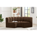  Manufacturer Color_Brown -- Arc 80" Brown Velvet Upholstered 3 pc Modular Sectional IMAGE 2