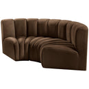  Manufacturer Color_Brown -- Arc 80" Brown Velvet Upholstered 3 pc Modular Sectional IMAGE 6
