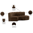  Manufacturer Color_Brown -- Arc 70" Brown Velvet Upholstered 3 pc Modular Sectional IMAGE 10