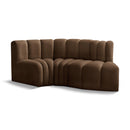  Manufacturer Color_Brown -- Arc 70" Brown Velvet Upholstered 3 pc Modular Sectional IMAGE 1