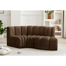  Manufacturer Color_Brown -- Arc 70" Brown Velvet Upholstered 3 pc Modular Sectional IMAGE 2