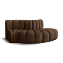  Manufacturer Color_Brown -- Arc 77" Brown Velvet Upholstered 3 pc Modular Sectional IMAGE 1