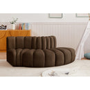 Manufacturer Color_Brown -- Arc 77" Brown Velvet Upholstered 3 pc Modular Sectional IMAGE 2