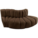  Manufacturer Color_Brown -- Arc 77" Brown Velvet Upholstered 3 pc Modular Sectional IMAGE 4